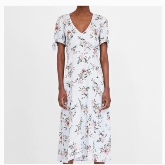 Zara | Dresses | Zara Floral Linen Midi Dress | Poshmark Zara | Dresses | Zara Floral Linen Midi Dress | Poshmark